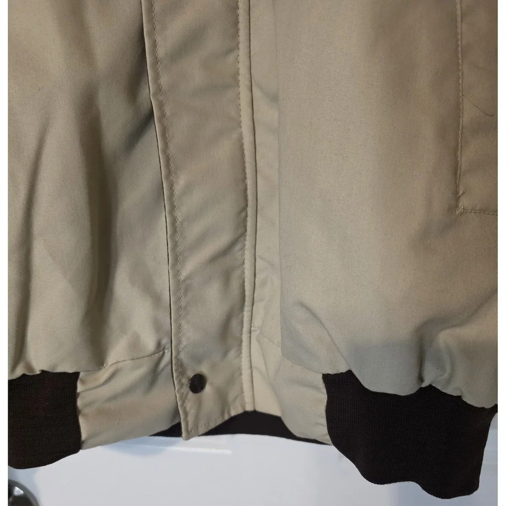Vintage Cal-Jac Jacket Mens L 44 Tan Brown Bomber Made USA 70s 80s Retro